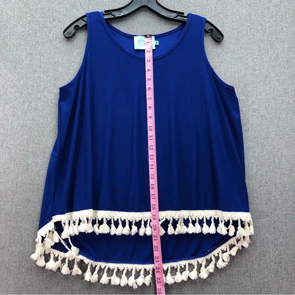 Judith March Blue White Tassel Top Size S - Picture 4 of 5